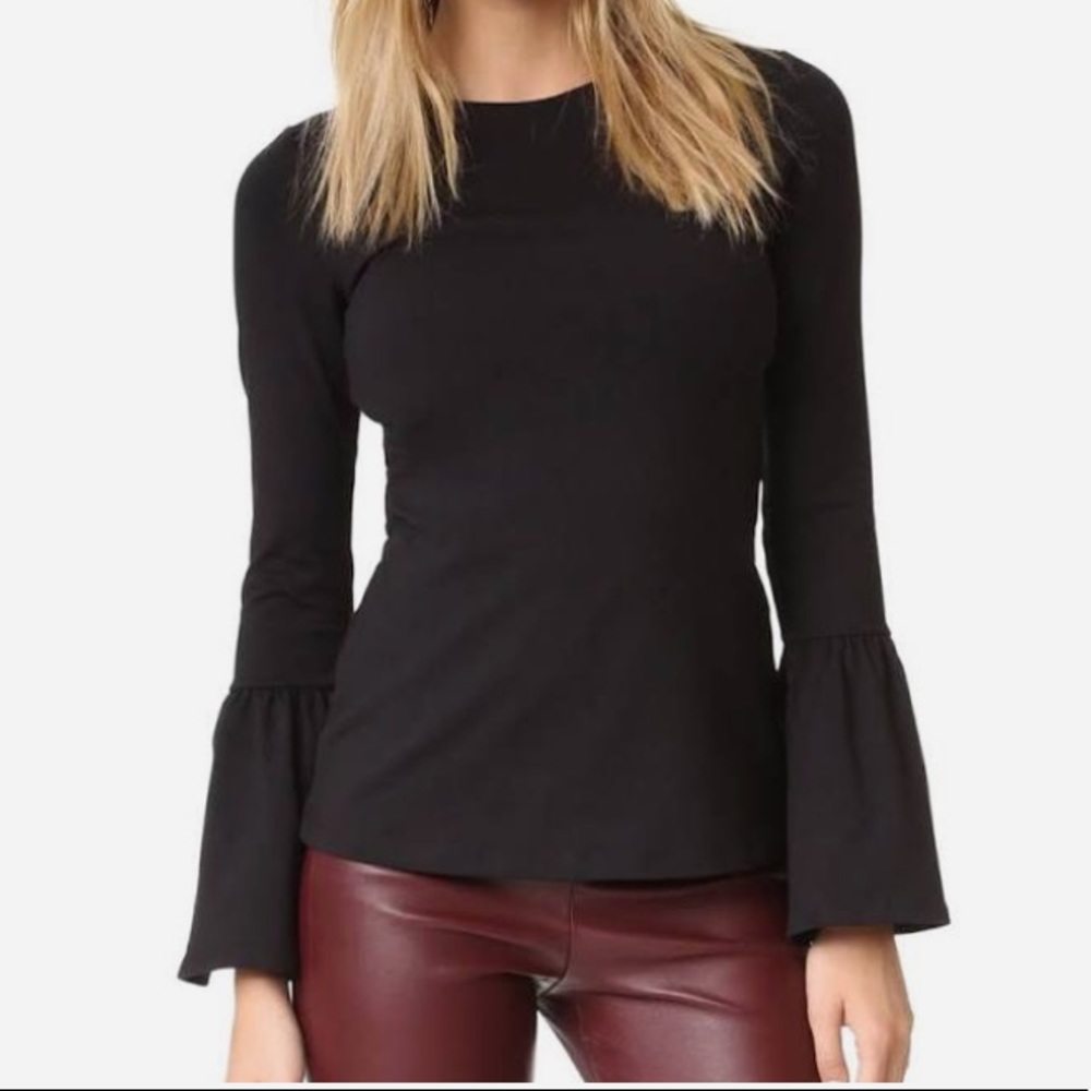 Susana Monaco Black Bell Sleeve Top